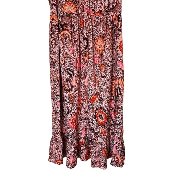 NWT MADEWELL Lace-Up Ruffle-Hem Midi Dress in Bali Blooms - Picture 8 of 13